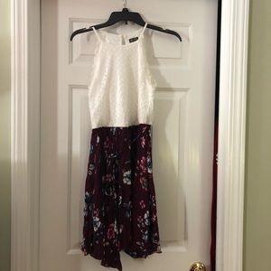 Flowing Dress with multi colored skirt
